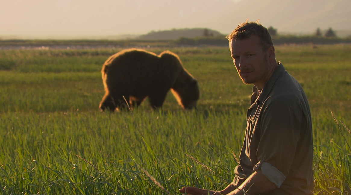 Chris Morgan with Alaskan brown bear